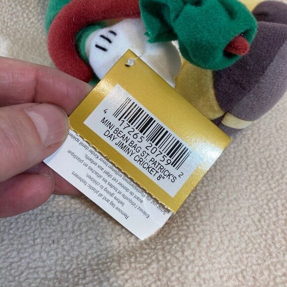 The Disney Store Bean Bag Jiminy‎ Cricket 8" Plush St Patricks Day Vintage 1999 - Picture 4 of 11
